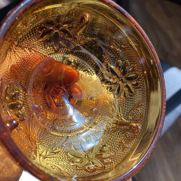 2 Vintage Amber Glass Cocktail Dessert Barware Ice Cream Fruit Cups Candy Dish - Picture 7 of 8